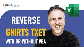 Reverse Text String (Without VBA) Using Formula or With VBA Using StrReverse Function | Mirror Text