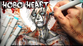 Hobo Heart "Stitches" Creepypasta (Speedpaint) Story + Drawing