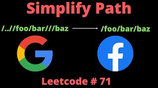 SIMPLIFY PATH | PYTHON | LEETCODE # 71
