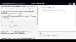 Lesson 98 | Basic JavaScript | Iterate Odd Numbers With a For Loop
