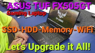 ASUS TUF FX505GT Upgrade SSD, Memory, WiFi , Add HDD, Clean Windows 10 Install. Start to Finish!