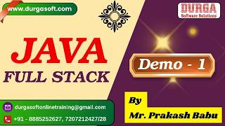 JAVA FULL STACK tutorials || Demo - 1 || by Mr. Prakash Babu On 23-03-2026 @8PM (IST)