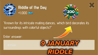 Riddle Of The Day Zoo 9 January | Zoo Riddle Of The Day 9 January | Riddle Of The Day Code Zoo