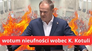 DONALD TUSK BRONI KOTULI. I APELUJE DO POSŁÓW.