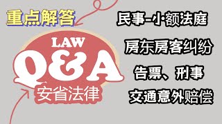 小额法庭/房东房客法庭/交通告票/刑事/交通意外赔偿等--相关法律问题解答【加拿大安省法律】