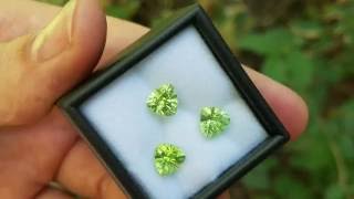 Beautiful Green Pakistani Peridot Gemstone Set from KGC