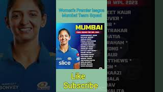 Women's Premier league ll Mumbai Team Squad for WPL 🧡💕#short #wpl #wplauction #cricket #ipl