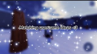 Matching username ideas!