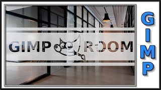 Gimp: Text on Frosted Glass.