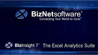 BizInsight 7 0 - The Excel Analytics Suite