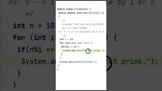 FIND GIVEN NUMBER IS PRIME OR NOT IN JAVA