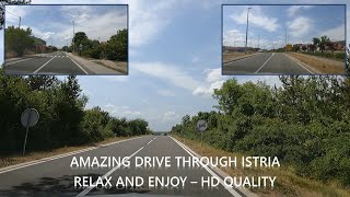 Drive by car in Croatia - Rijeka to Umag by car - section Lupoglav to Buzet - car roads