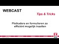 Tips & Tricks Webcast - Plotkaders en formulieren zo efficiënt mogelijk inzetten