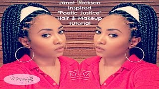 Janet Jackson | Poetic Justice Makeup \u0026 Braid Tutorial