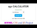 Create AGE Calculator App With HTML CSS and JavaScript Step-by-step