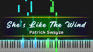 Patrick Swayze - She's Like The Wind [piano tutorial + sheet piano]
