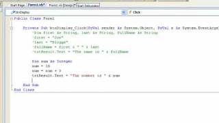 Visual Basic 2008 for Beginners: Tutorial 4.2 - Variables