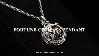 ByEnzo Yeollow Compass Pendant | Platinum Jewelry