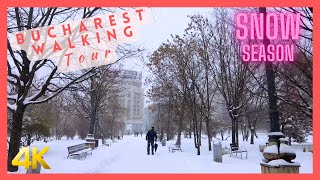 Walk through the center of Bucharest covered in snow ❄️ | Winter Walking Tour 🇷🇴 (Episode 1)