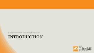 Field Preceptor Training Program Introduction