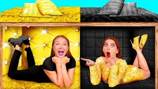 Secret Rooms Under The Bed | Rich VS Broke Challenge by BaRaDa Best