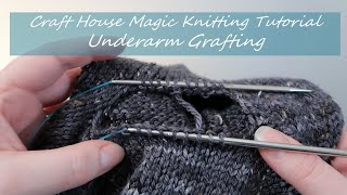 Underarm grafting using Kitchener stitch - Antler Cardigan - Tin Can Knits