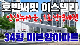 대구1호선 반야월역 안심뉴타운 호반써밋 이스텔라 미분양아파트 / 34평 4억원대초반 분양중 010-4117-6916