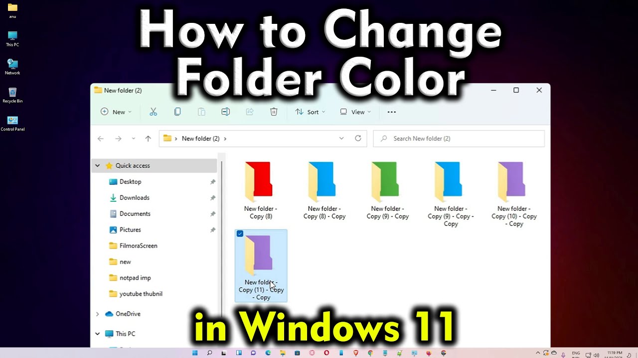 How To Change Folder Color In Windows 11 - YouTube