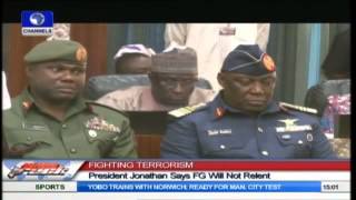 Jonathan Swears In Service Chiefs, Hopeful Of Victory In 'War On Terror'