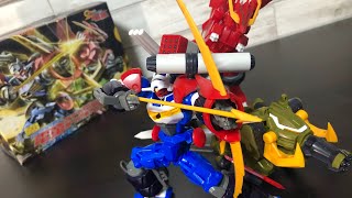 【プラモデル】スーパーミニプラ電童オプションパーツ＆ガトリングボア＆ドラゴンフレアセット仮組みレビュー（サンライズロボ全開！これで６体のデータウェポンをコンプリート！）