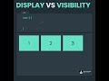 Learn CSS Display vs Visibility property in 19 Seconds.