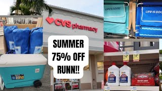 CVS 75% off Summer, cheap coolers, charcoal, fluid lighter, toys and more.