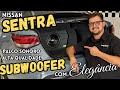 Nissan Sentra 2025 Palco sonoro, Alta qualidade e Subwoofer com elegância perdendo pouco espaço.