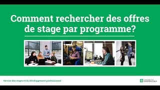 Comment rechercher des offres de stage par programme?