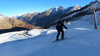 Ski Zenit ski instructor Alberto Leyva ripping it up in Saas-Fee ski resort in Switzerland
