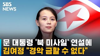 김여정, 문 대통령 '북 미사일' 연설에 \