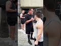 bodybuilder with down syndrome trains arnold schwarzenegger shorts gym