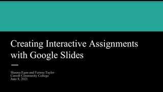 Creating Interactive Assignments with Google Slides