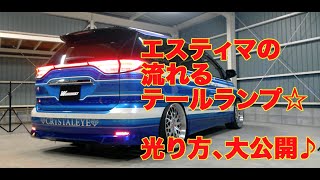 エスティマ用流れるウインカー＆ファイバーテールランプ！流れる状態が見られます！ / クリスタルアイ・ ESTIMA