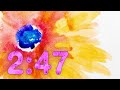 5 minute calm music timer with beautiful watercolor flowers