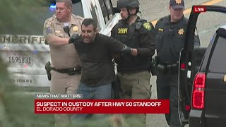 Driver detained after pursuit, standoff closes Highway 50 near Camino