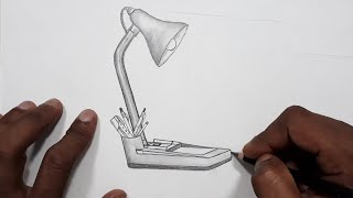 How to draw table lamp step by step so easy