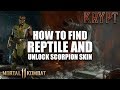 MORTAL KOMBAT 11 - How to Find Reptile and Unlock Scorpion Skin