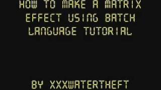 How to create a Matrix Effect using Batch language