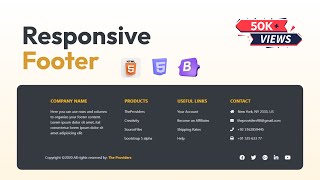 Bootstrap 5 Footer | Create Responsive Footer Using HTML & Bootstrap 5 | Awesome Footer Design