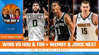 Celtics Wins vs Rockets & Raptors + Welcoming Wemby & Jokic to Boston | BIG 3 NBA Podcast