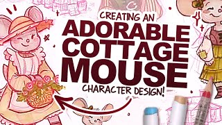 ADORABLE COTTAGE MOUSE Character Design | Filling a Spread in My Sketchbook