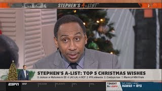 Stephen's A-list Top 5 Chrismas Wishes: Cowboys lose, Jackson or Mahomes in SB...And more