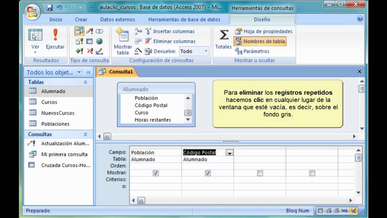 Curso De Access 2007. 2. Consulta De Datos Anexados. - YouTube