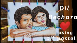 Drawing Dil Bechara ❤️ | Using Oil Pastel Colours | Timelapse